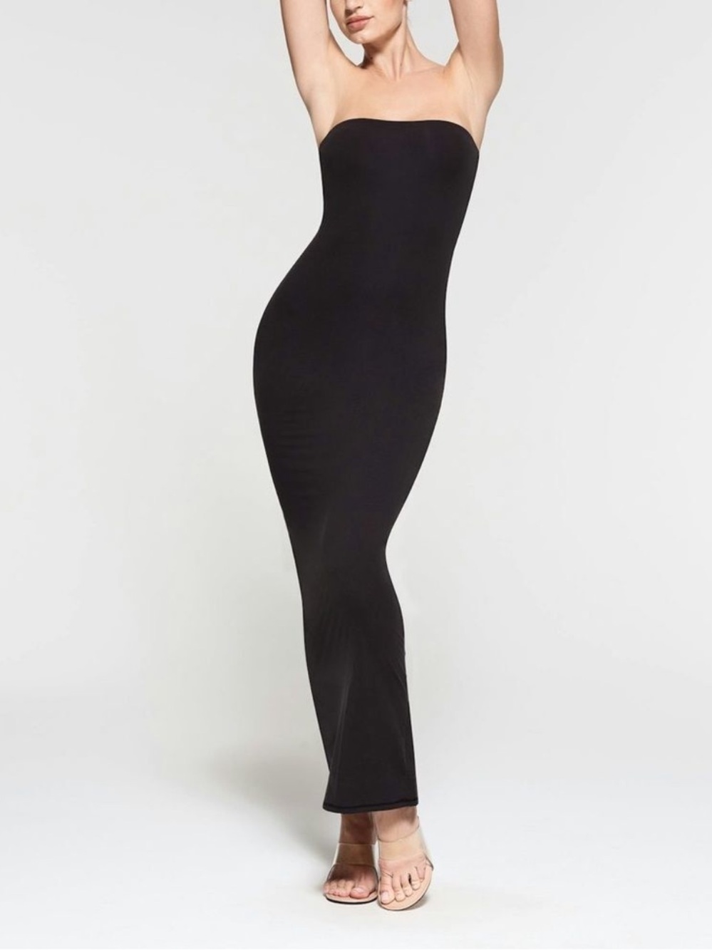 SKIMS SOFT LOUNGE STRAPLESS DRESS BLACK SIZE SMALL
